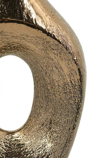 Artekko Διακοσμητικό Βάζο Κεραμικό Lidded Χρυσό Φ23xΥ48cm
