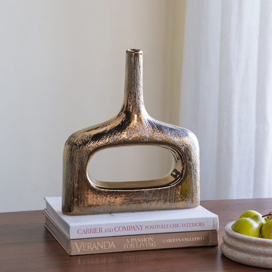 Artekko Decorative Vase Lidded Gold 23x7x33cm