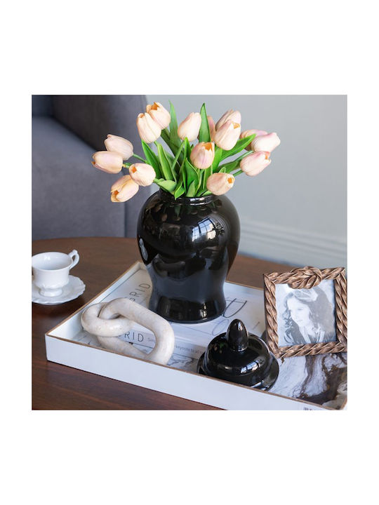 Artekko Decorative Vase Melania Black 16x16x31cm