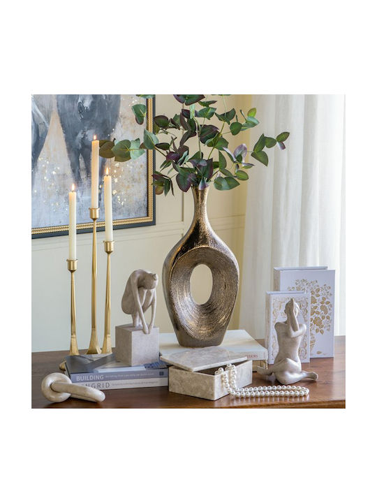 Artekko Διακοσμητικό Βάζο Κεραμικό Lidded Χρυσό Φ23xΥ48cm