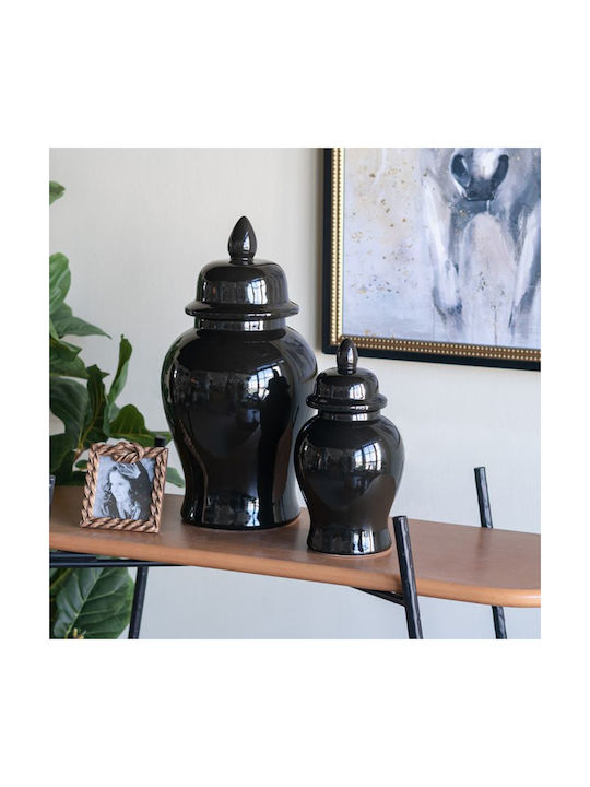 Artekko Decorative Vase Melania Black 16x16x31cm