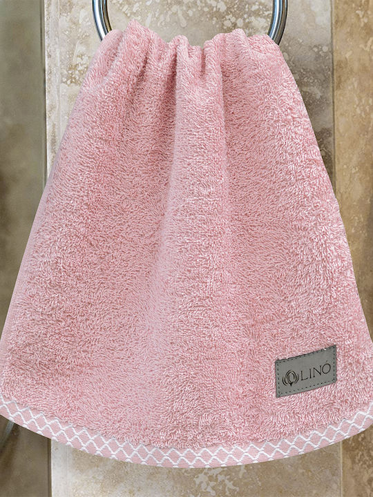 Lino Home Hand Towel Marley 30x50cm Coral Weight 600gr/m²