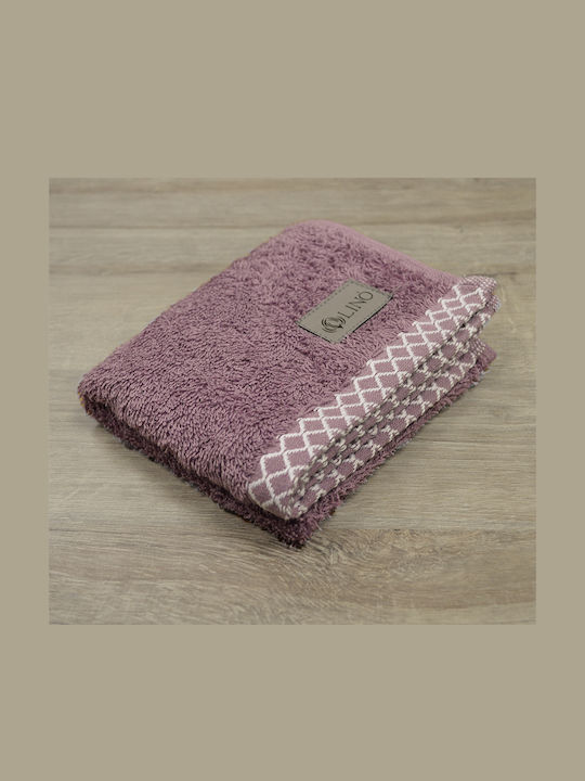 Lino Home Hand Towel Marley 30x50cm Amethyst Weight 600gr/m²