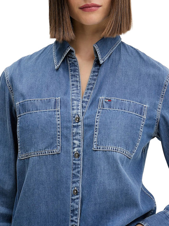 Μακρυμάνικο Γυναικείο Πουκάμισο Denim Medium