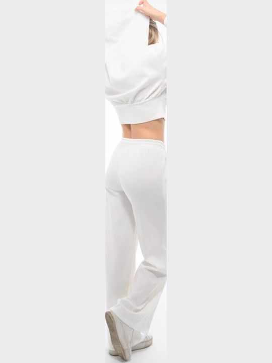 Cropped Women's Sweatshirt Jacket Hooded White