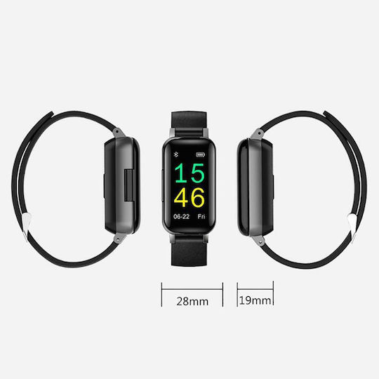 T89 & Bluetooth Earbuds Smartwatch mit Pulsmesser (Schwarz)