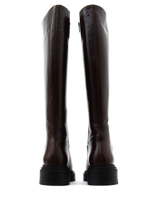 Leder Damenstiefel Braun
