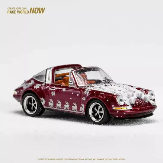 Machetă Mașină Porsche Singer Targa 2023 Ediția de Crăciun Roșu Scara 1:64 Pop Race