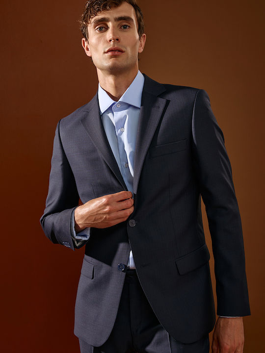 Men's Suit with Vest Blue