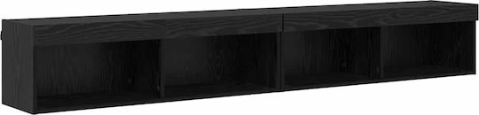 Living Room TV Unit with Lighting Black Beech L100xW30xH30cm