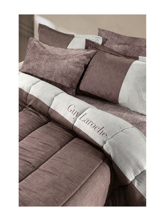 Guy Laroche Σετ Πάπλωμα Υπέρδιπλο 220x240εκ. Safari Choco 3τμχ 530 GSM