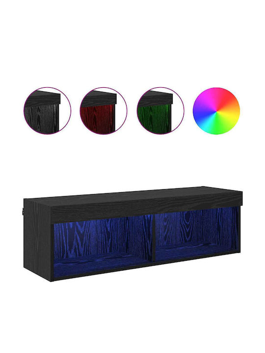 Wohnzimmer TV-Einheit Black mit Beleuchtung L100xB30xH30cm