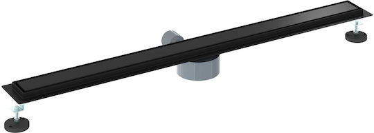 vidaXL Siphon Spülbecken mit Größe 100x11cm Schwarz