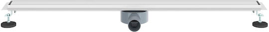 vidaXL Siphon Spülbecken mit Größe 100x11cm Silber