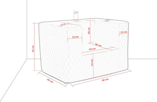 Kindersessel Light Blue 42x52x32cm 2Stück