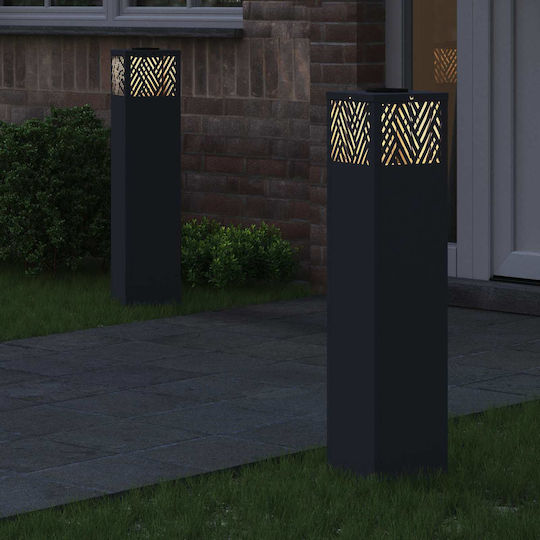 vidaXL Set of 2 Solar Lights Street Warm White with Photocell 18cmx18cmx80cmcm