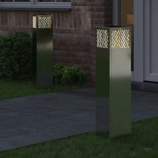 vidaXL Set of 2 Solar Lights Street Warm White with Photocell 18cmx18cmx80cmcm