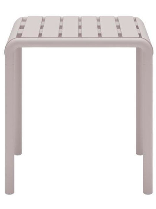Sitting Room Outdoor Free Standing Polypropylene Table Cappuccino 46x46x48cm
