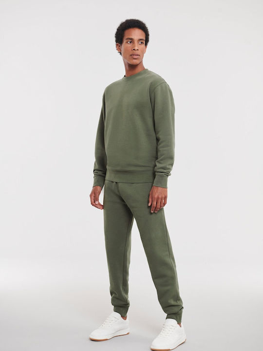Russell Europe Men's Long Sleeve Promotional Sweatshirt Authentic Olive Green
