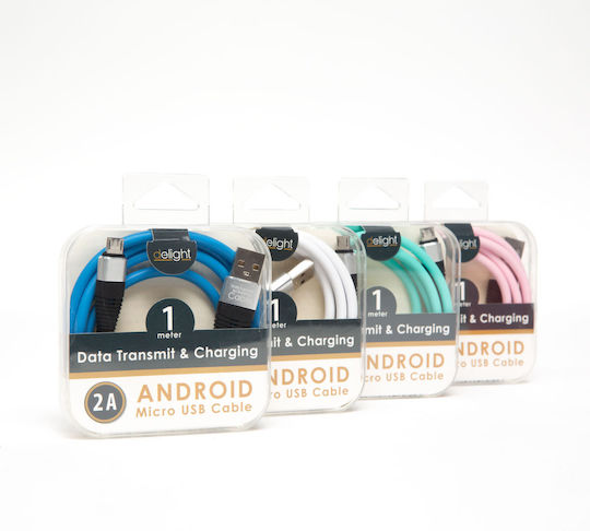 Delight Cablu De Date Micro USB Cu Înveliș Din Silicon 4 Culori 1 M