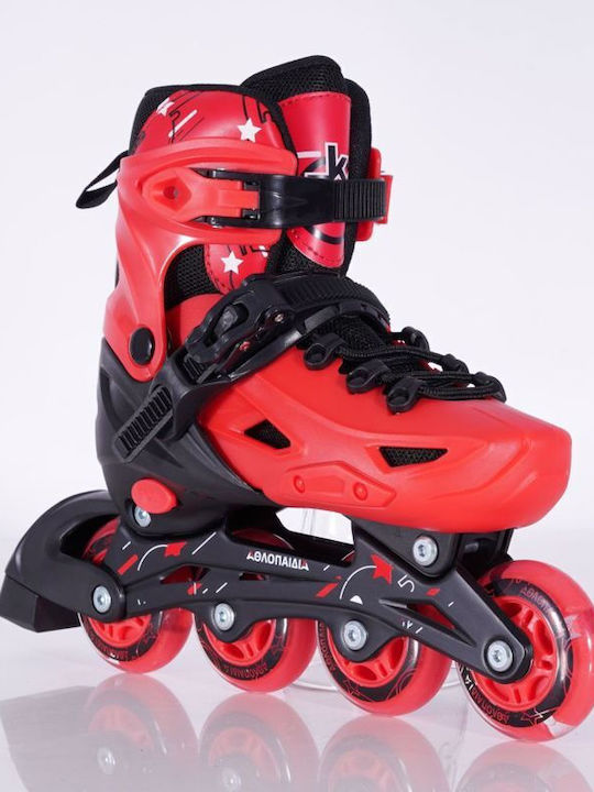 3K Medical Line S.A. Inline Αυξομειούμενα Rollers Κόκκινα Ενηλίκων/Παιδικά