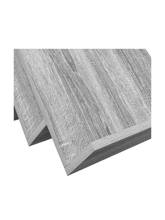 vidaXL Suport Reviste Lemn Gri 53x28.5x65buc 1buc