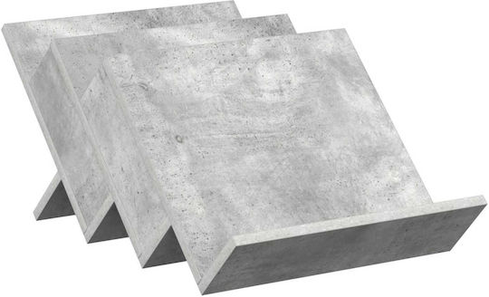 vidaXL Wooden Magazine Rack Gray 40x28.5x53cm