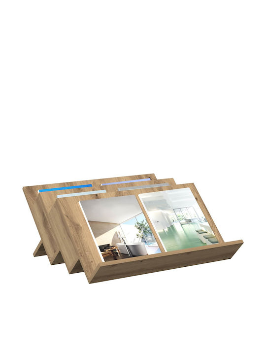 vidaXL Стойка за списания Дърво Кафяв 53x28.5x65бр 1бр