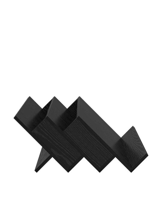 vidaXL Wooden Magazine Rack Black 53x28.5x65cm