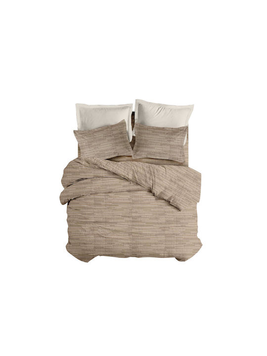 Makis Tselios Home Set Cearșafuri Single 170x260cm. Cearșaf Brown3 4buc