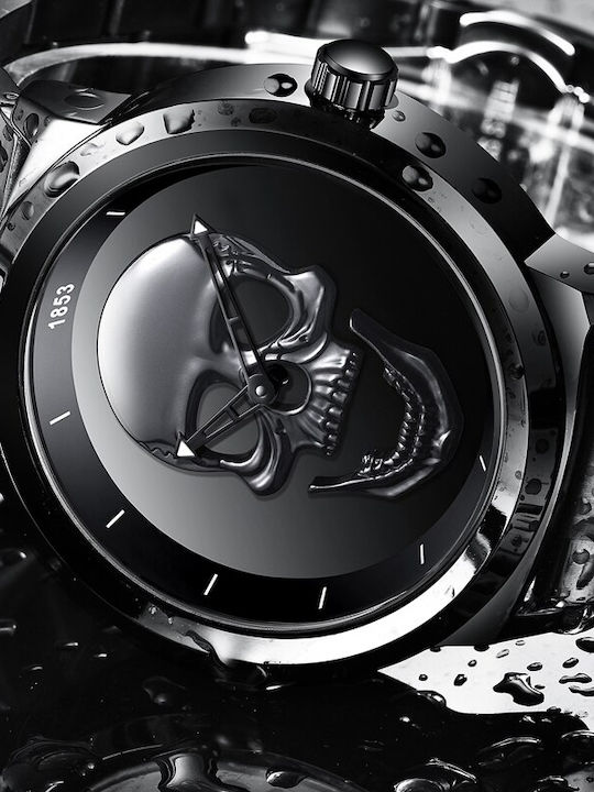 Lige Мъжки Часовник 44mm На Батерия с Черна Метална Гривна