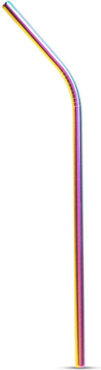 Regenbogen Titanium Edelstahl Strohhalme Set 215 X 6 Mm 5 Stücke