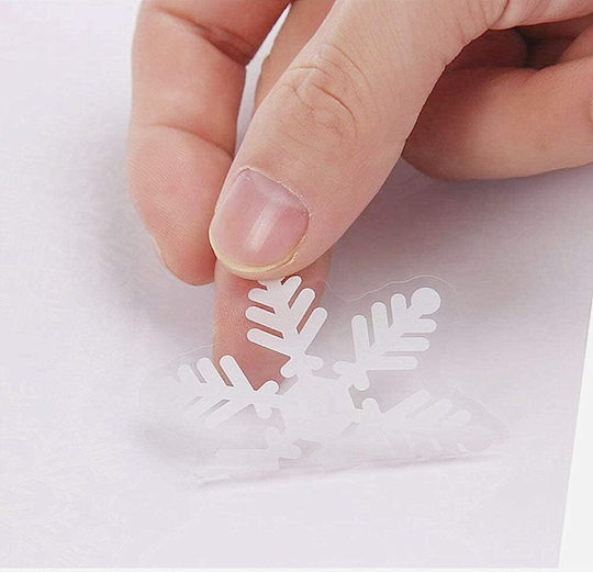 Set Christmas Stickers Zola Window Trees Baubles Reindeer Snowman Residue-Free Removal White