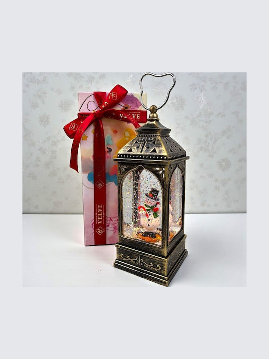Ornament de Crăciun Lanternă Luminat cu Om de Zăpadă 8x20cm 1buc