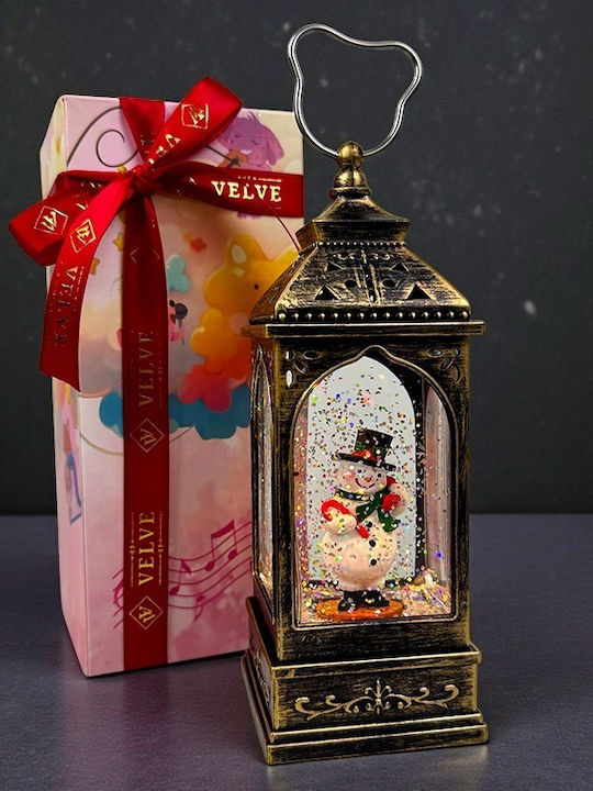 Ornament de Crăciun Lanternă Luminat cu Om de Zăpadă 8x20cm 1buc