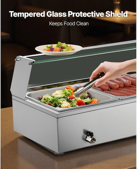 Vevor Θερμαντικό Μπουφέ Σάλτσας με Ισχύ 1500W και Διαστάσεις 57.09x14.35x14.35εκ.