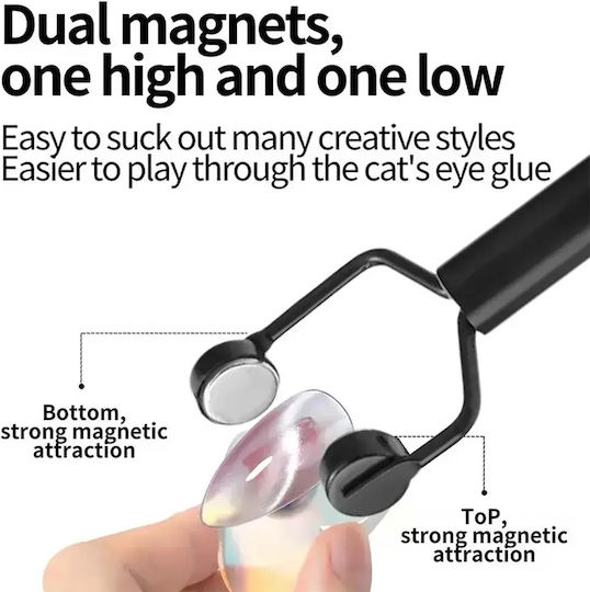Wd Doppelkopf Muster Magnetstift Magnetstift Doppelter Seite Nageldesign Schwarz