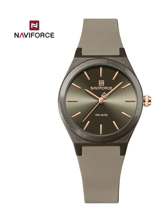 Naviforce Ceas de Damă cu Gri Curea din Cauciuc
