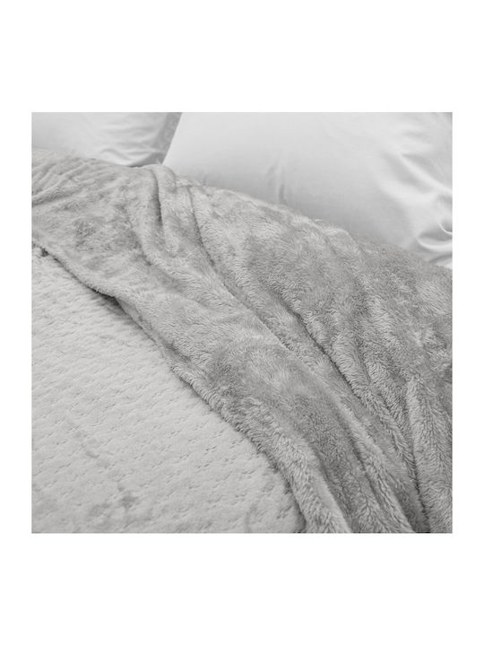 Lino Home Sherpa Decke Übergröße 220x240cm Silber