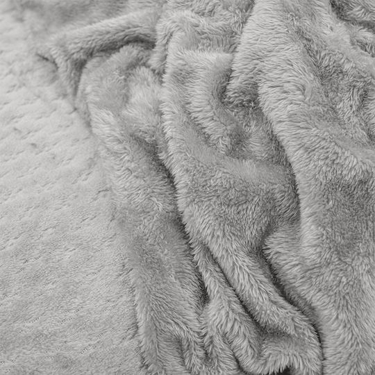 Lino Home Κουβέρτα Sherpa Υπέρδιπλη 220x240εκ. Ασημί