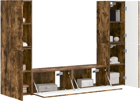 Living Room TV Unit with Lighting Smoked Oak L30xW31xH60cm