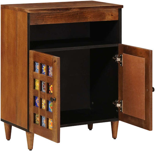 vidaXL Office Storage Cabinet from Solid Wood Walnut 60x33.5x75cm