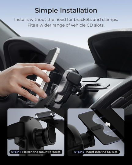iOttie Easy One Touch Suport Pentru Telefon Auto Cu Cârlige Reglabile Negru