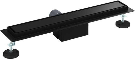 vidaXL Oțel inoxidabil Sifon pardoseală cu Dimensiune 60x11cm Negru