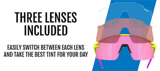 Tifosi Moab Cycling Glasses with Pink Frame and Photochromic Lenses