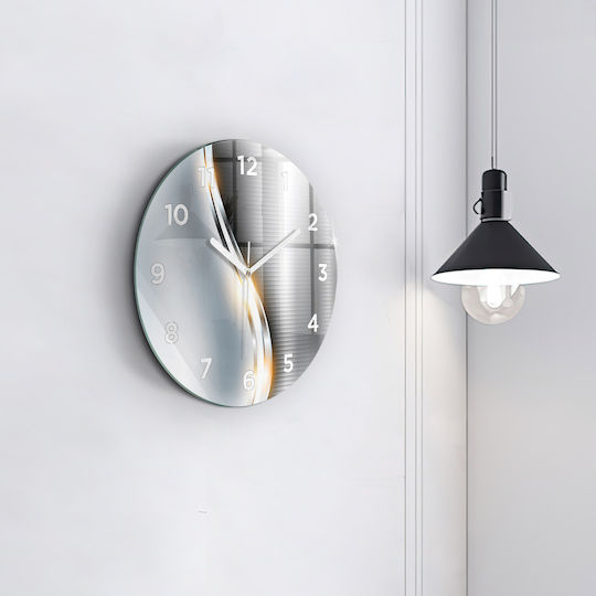 Tulup Wall Clock Glass Gray Ø30cm