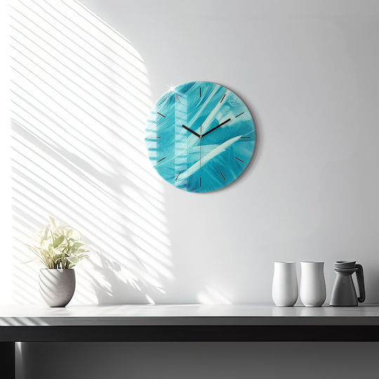 Tulup Antikes Wanduhr Glas Blau Ø30cm