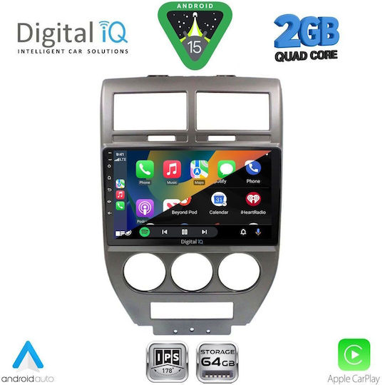 Digital IQ Car Audio System for Jeep Compass / Patriot 2007-2016 (Bluetooth/USB/WiFi/GPS/Apple-Carplay/Android-Auto) with Touch Screen 10"