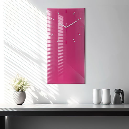 Tulup Αθόρυβο Ρολόι Τοίχου Γυάλινο Ροζ 30x60cm