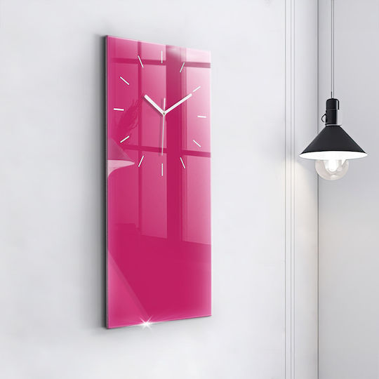 Tulup Leise Wanduhr Glas Rosa 30x60cm